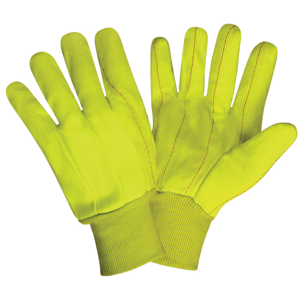 Canvas, Knit Wrist, Corded, Double Palm, Hi-Vis Yellow: #2820CD