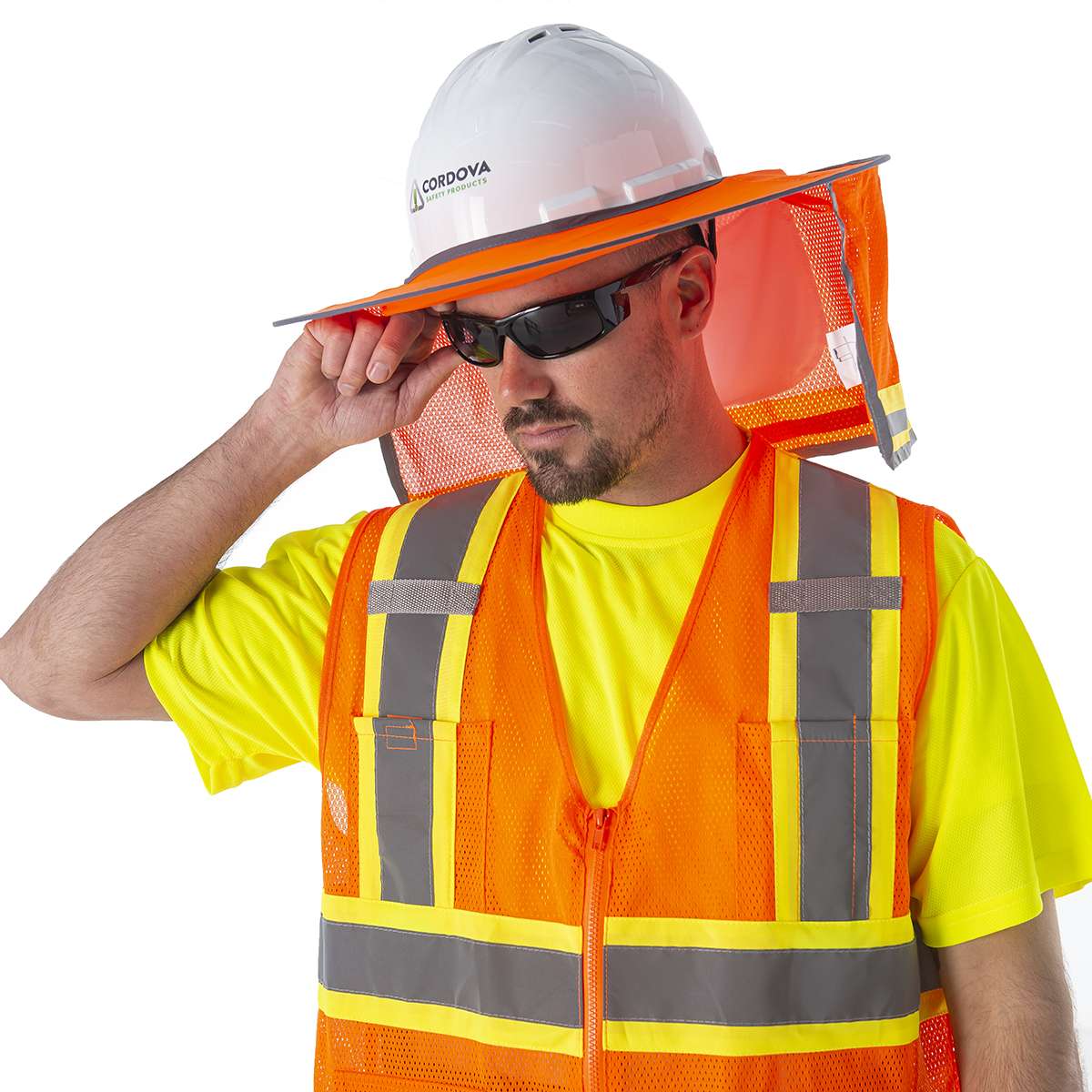 Hard Hat, Neck Shade, Orange: #VHB100