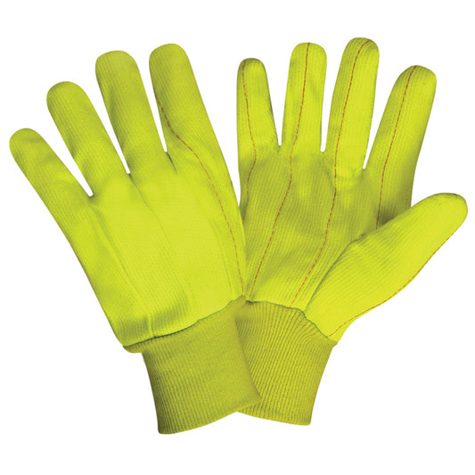 Canvas, Knit Wrist, Corded, Double Palm, Hi-Vis Yellow: #2820CD