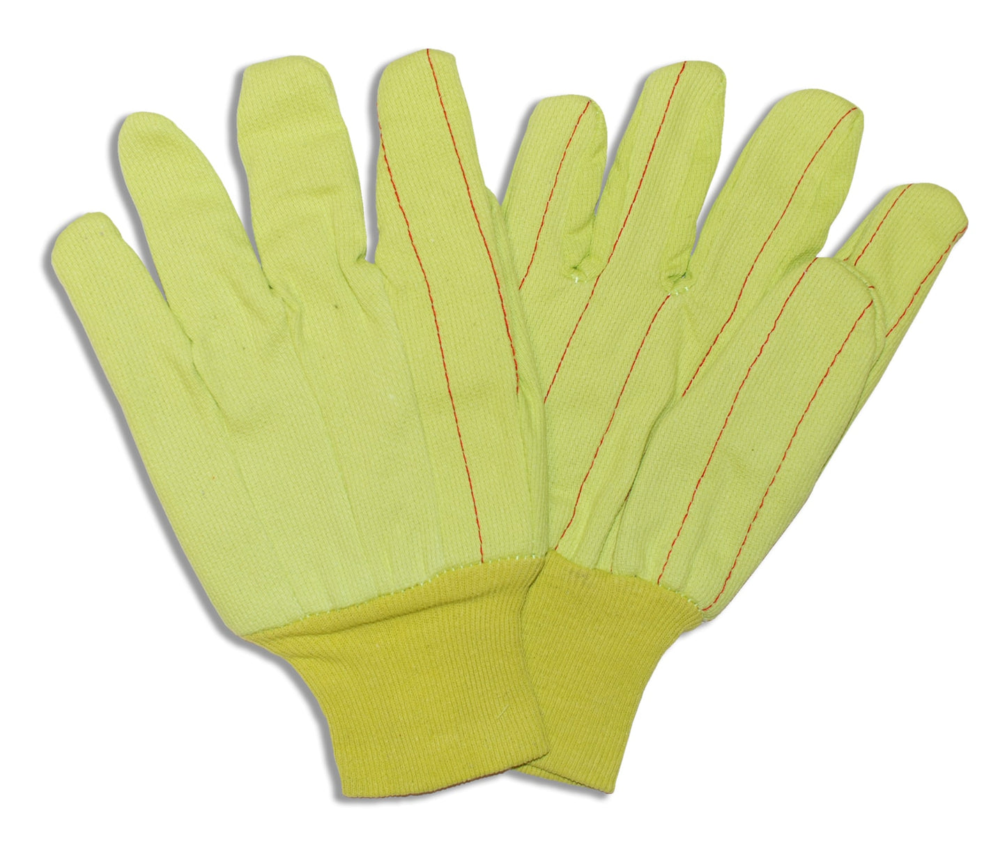 Canvas, Knit Wrist, Corded, Double Palm, Hi-Vis Yellow #2830CD