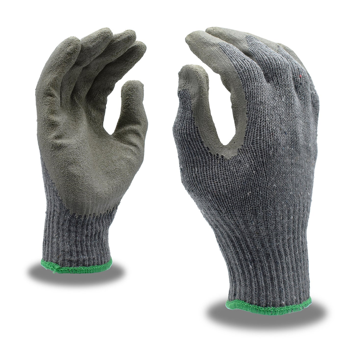 Coated Machine Knits, Economy, Gray, 10-Gauge, Polyester/Cotton  Machine Knit Shell with Gray Crinkle Latex  Palm Coating #3886